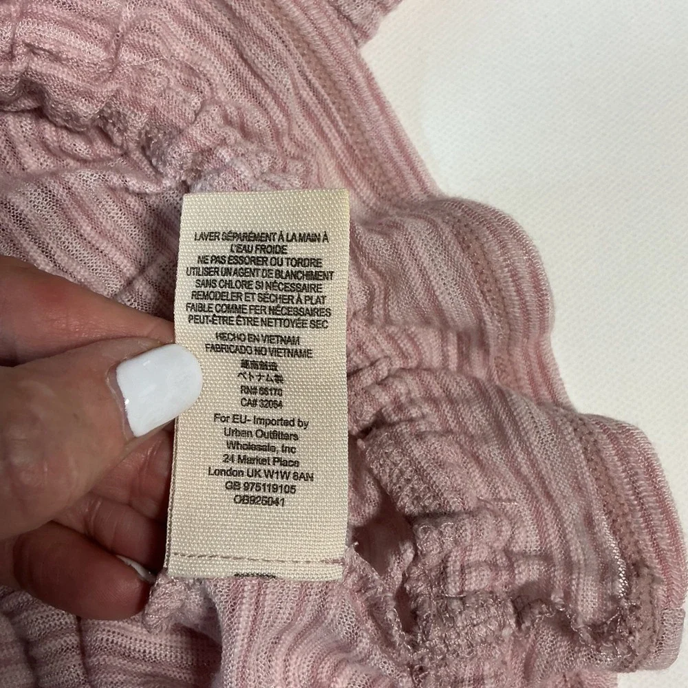 Free People We The Free Dorothy Striped Crop Top Pink White Size S